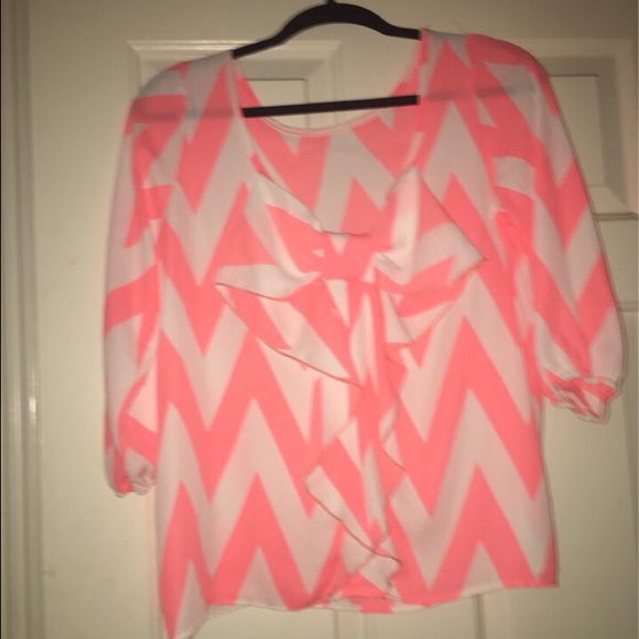 bow back chevron blouse - Picture 1 of 2