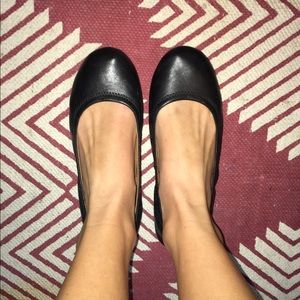 Lucky brand size 8.5 black leather flats
