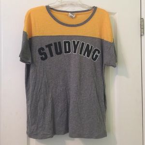 Oversized VS Pink Studying Graphic Tee