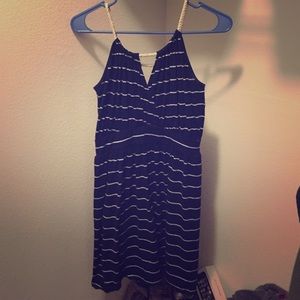 Navy and white striped summer dress