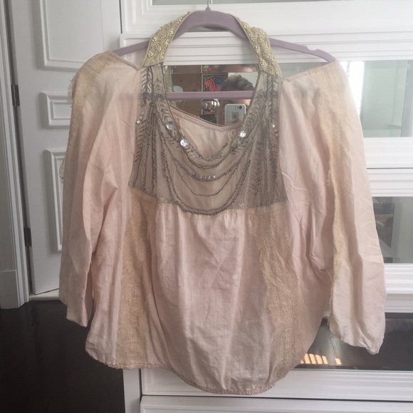 Free people top with jewel collar