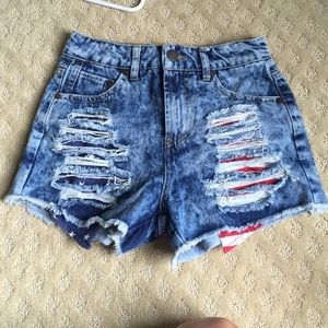 American Flag High Waisted Shorts