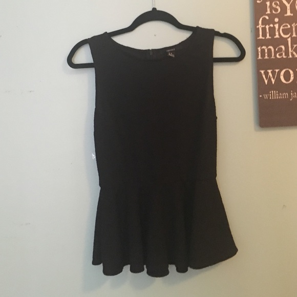 Black forever 21 peplum tank top - Picture 1 of 2