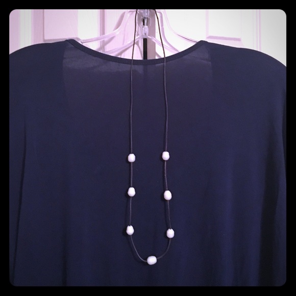 Leather and pearl necklace