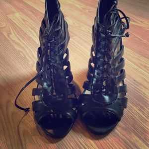 💕JustFab high heeled wedges