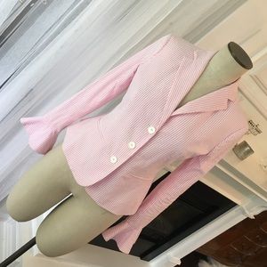 Lauren Ralph Lauren Pink seersucker blazer.