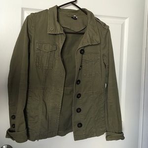Green military jacket
