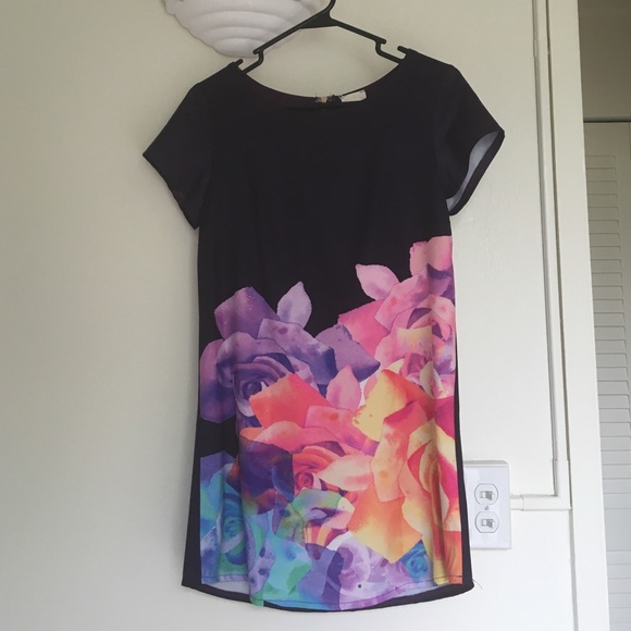 Rose print mini dress New.