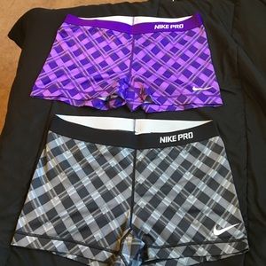 Two pairs of Nike pro spandex