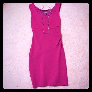 Fuschia pink fitted Express sheath dress