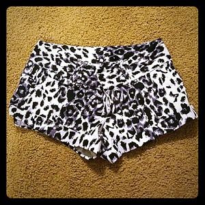 Leopard print dress shorts