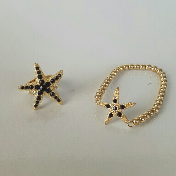 Starfish Bracelet and Ring Set