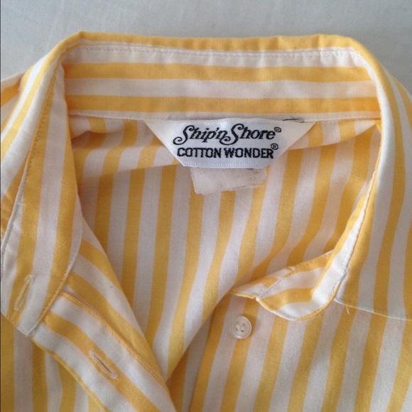 VINTAGE yellow striped button up - Picture 3 of 3