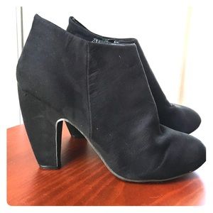 Black suede booties