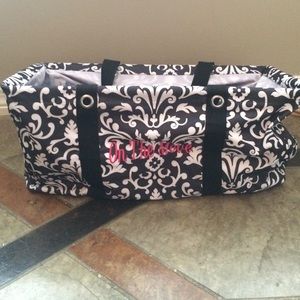 Black and white Damask Large Utility Tote