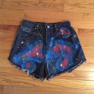 LF Painted Constellation Denim Shorts