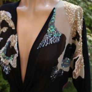 Sequins mini dress kimono style