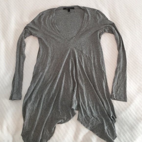 BCBGMaxAzria grey asymmetrical hem shirt