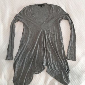 BCBGMaxAzria grey asymmetrical hem shirt