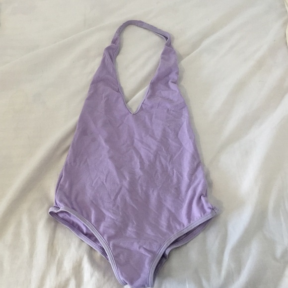 American apparel lavender halter bodysuit
