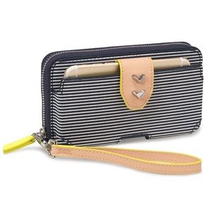 Madison tech wallet- navy Breton stripe