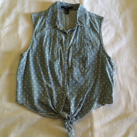 Knotted "denim" shirt