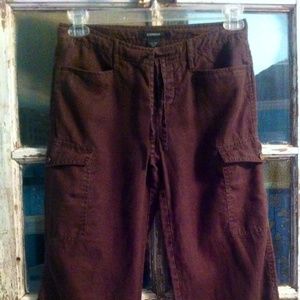 Brown Linen Capris
