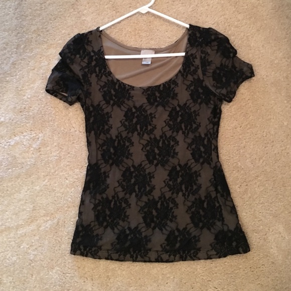 H&m black lace top