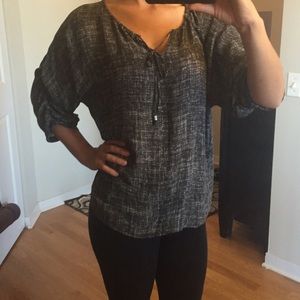 Michael Kors grey and white flowy top