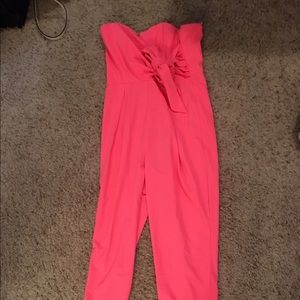 Pink Sweetheart Neckline Jumpsuit