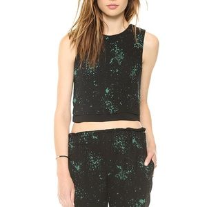 A.L.C cropped green and black top size 4