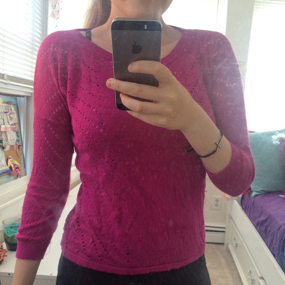 Pink 'Express' Holed Sweater