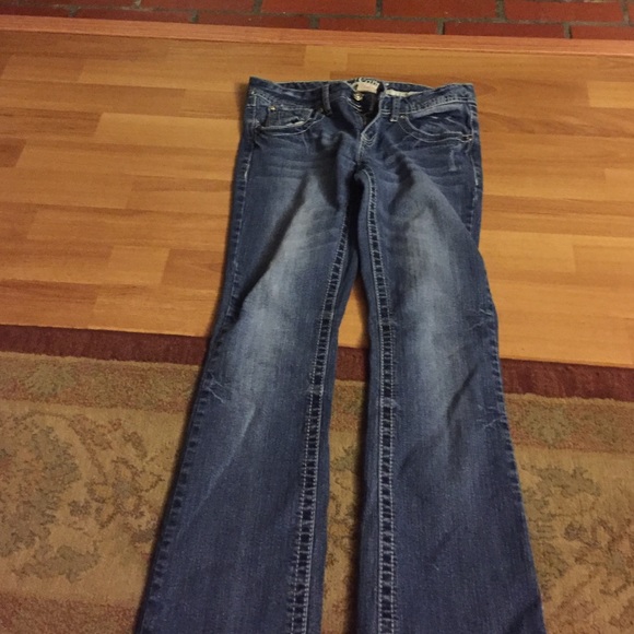 Red camal boot cut jeans