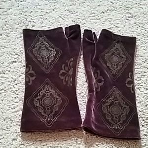 Velour fingerless gloves wristwarmers