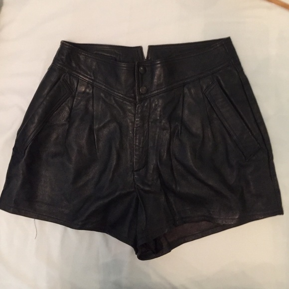 High Waisted Leather Shorts