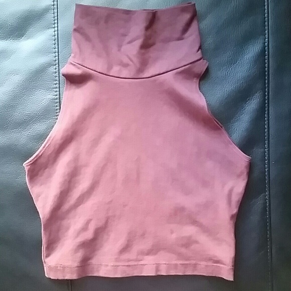 American apparel eggplant purple high neck crop