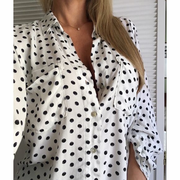 Sold | Polka Dot Button-down Blouse - Picture 2 of 4
