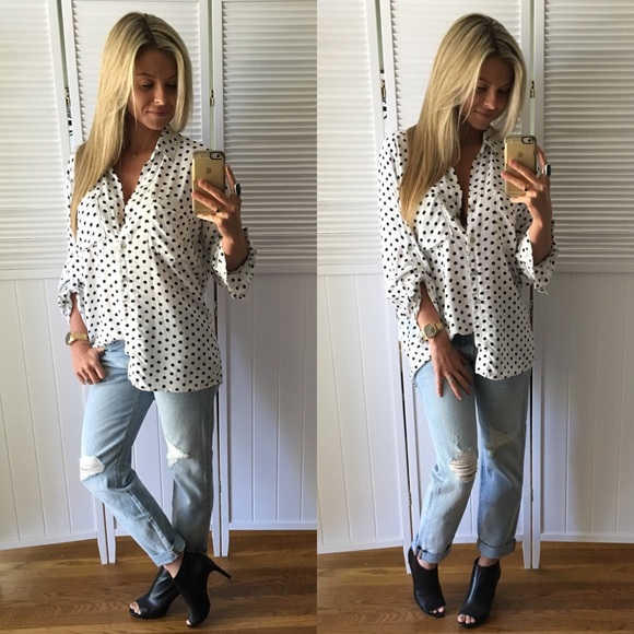 Sold | Polka Dot Button-down Blouse - Picture 4 of 4