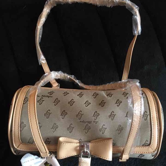 La Philipe designer leather and fabric bag