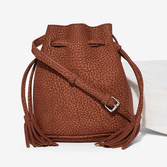 Nasty Gal Handbags - Nasty Gal Drawstring Textured Bucket Bag