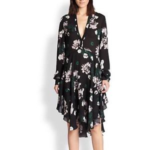 A.L.C silk black floral dress