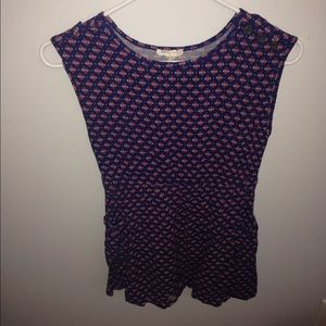 forever 21 navy pink and white dress/shirt