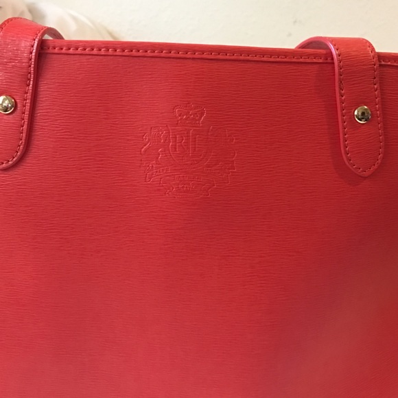 Beautiful hot orange Ralph Lauren tote - Picture 2 of 4
