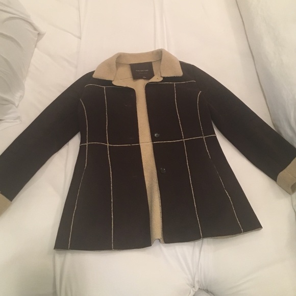 Brown and cream fur jacket