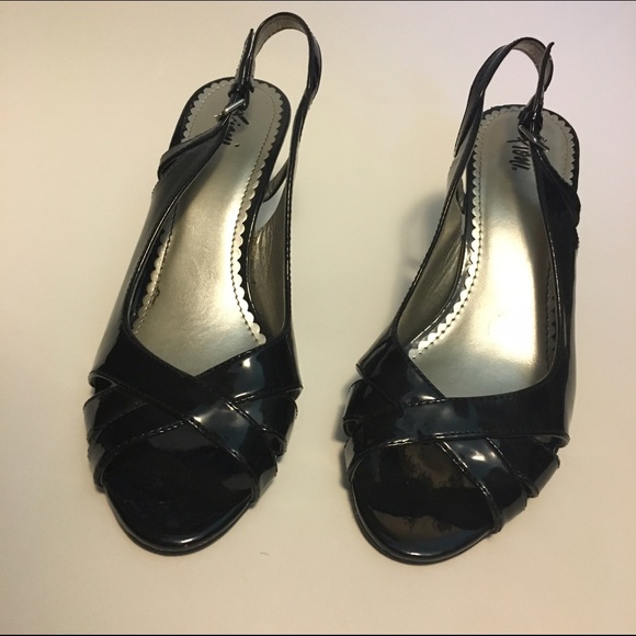 Fioni Black Open-toe Heels - Size 7