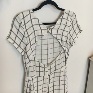 Checked backless dress