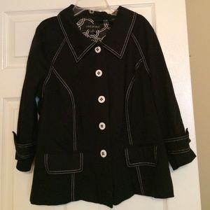 A chic black and white jacket
