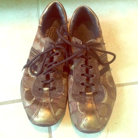 Coach Brown & Gold Sneakers