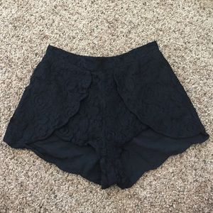 Black Lace high waisted shorts