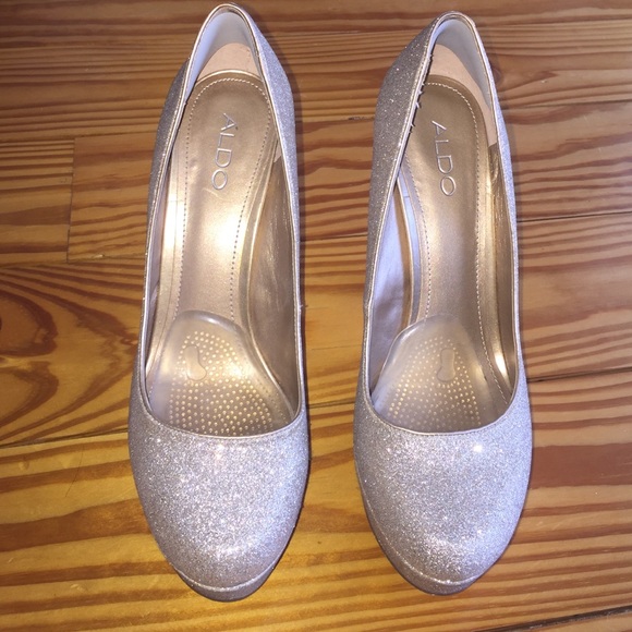 Aldo platform pumps - gold champagne glitter - Picture 2 of 3